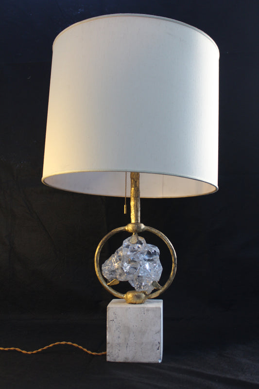 Lampada da Tavolo in ceramica graffita a mano, Anni '70