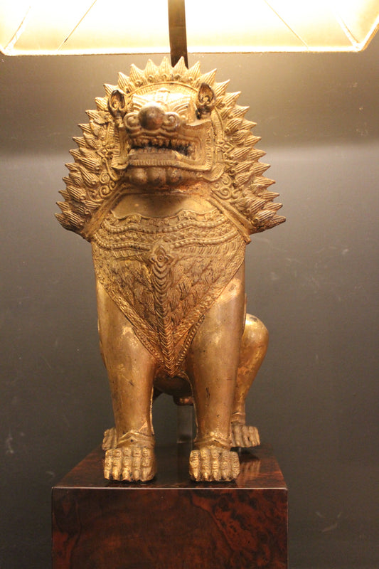 Lampada Scultorea 'Cane di Fong' in Bronzo