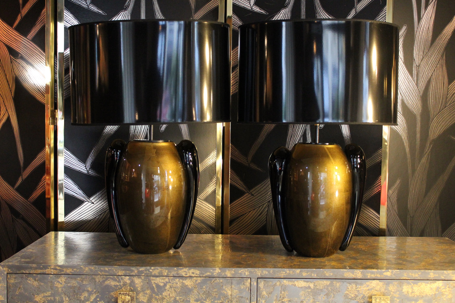 Coppia di Lampade in Vetro di Murano, "Pino Signoretto"