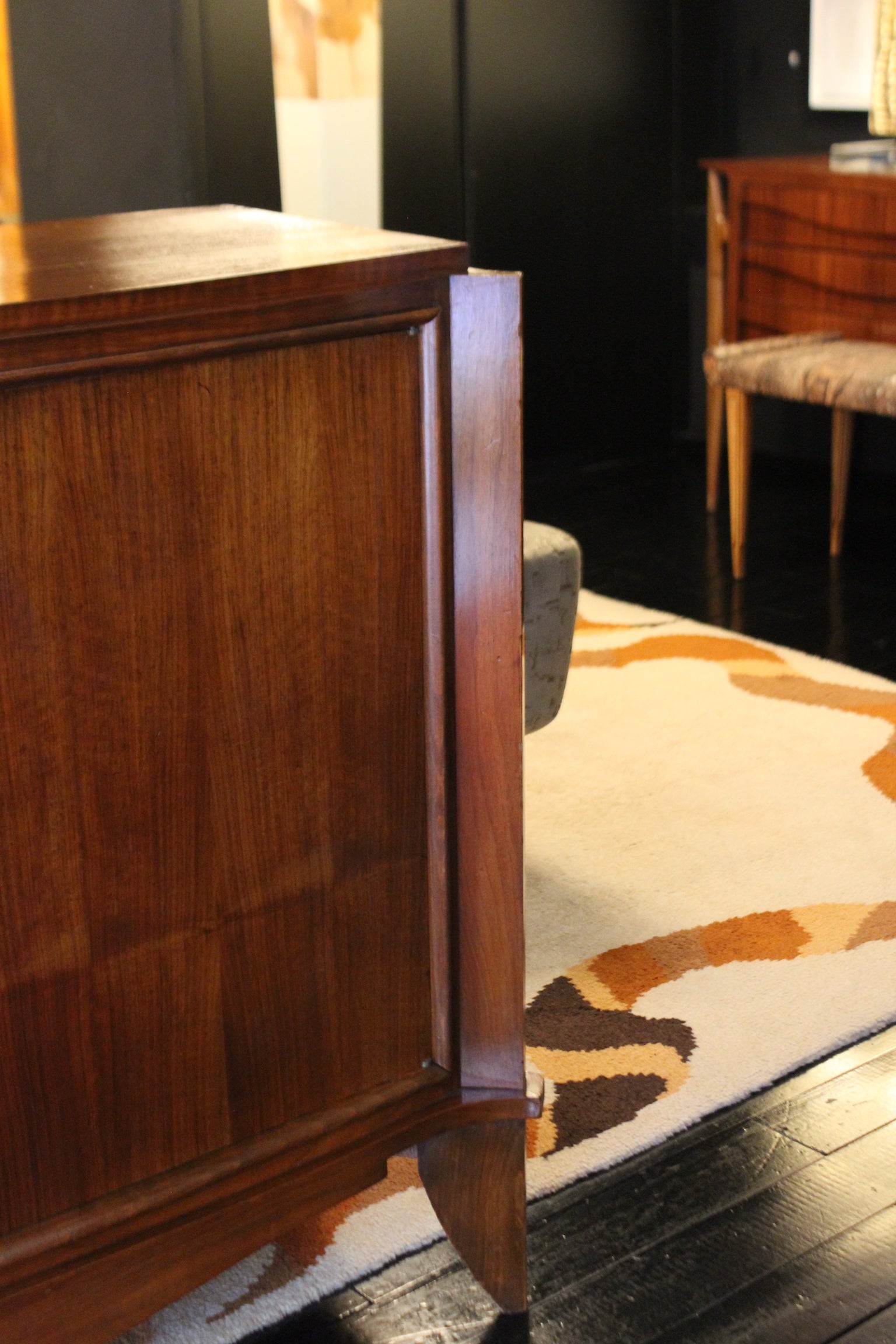 Teak sideboard with sliding doors, 1960s
