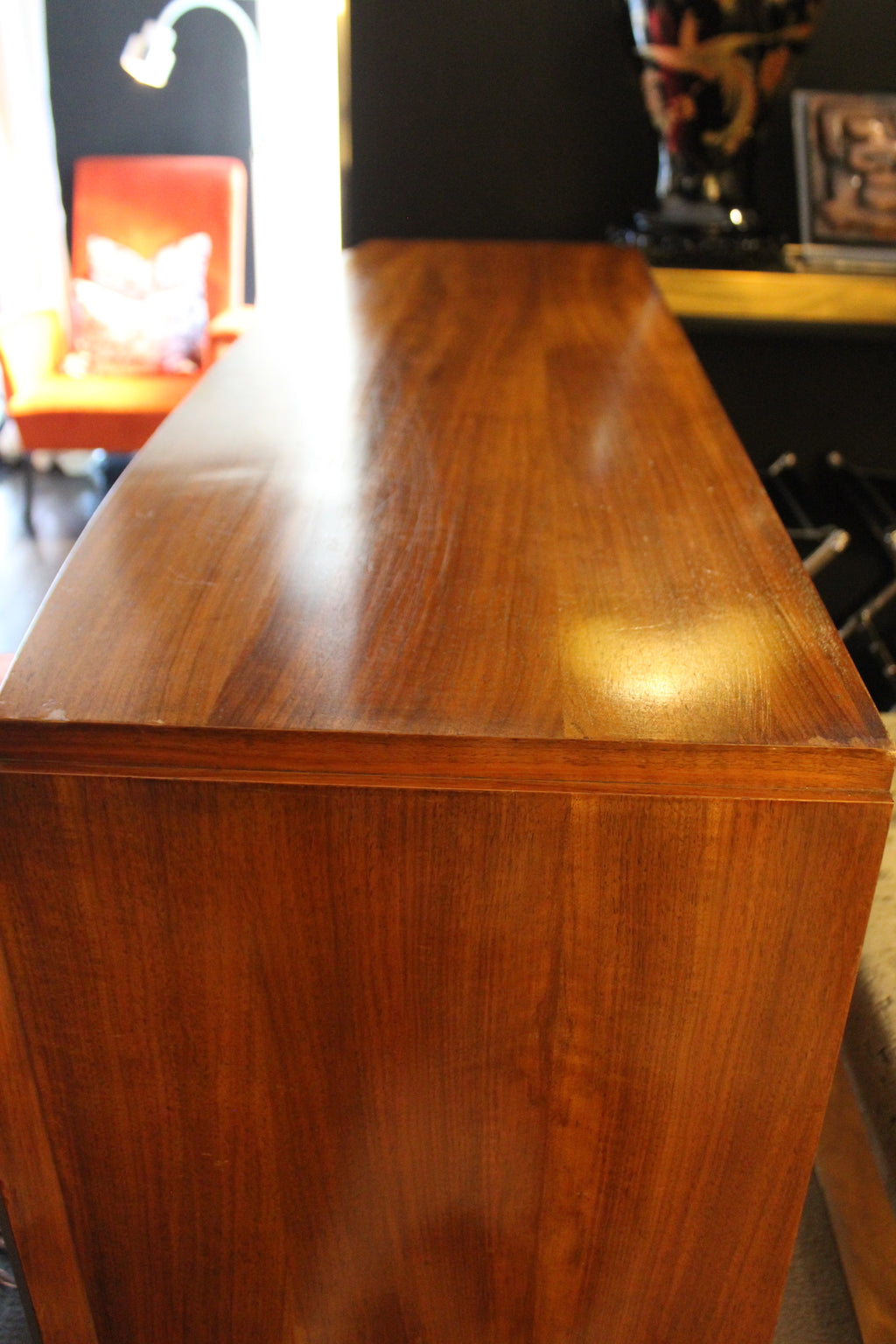 Teak sideboard with sliding doors, 1960s