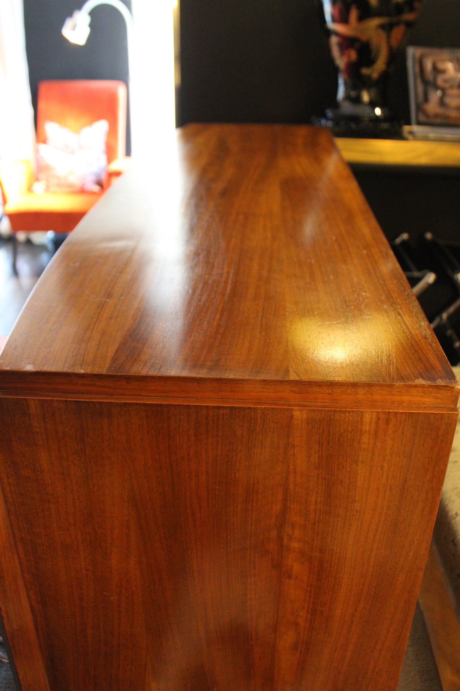 Teak sideboard with sliding doors, 1960s