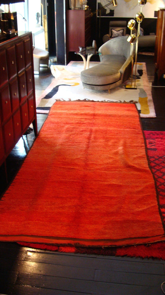Tappeto Berbero Vintage in Lana, Colore Arancio, Anni '20