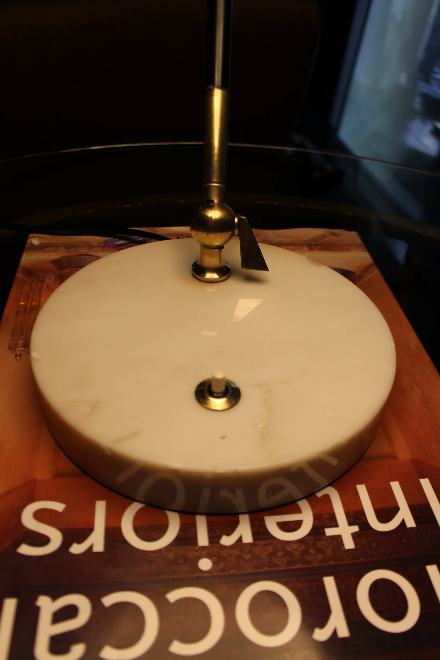 Lampada Stilux 'Orleans Dome' in Marmo e Ottone, Design Anni '50