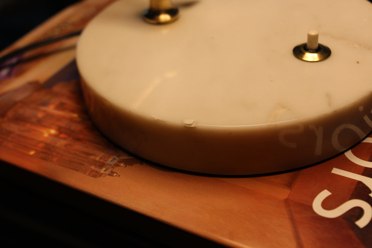 Lampada Stilux 'Orleans Dome' in Marmo e Ottone, Design Anni '50