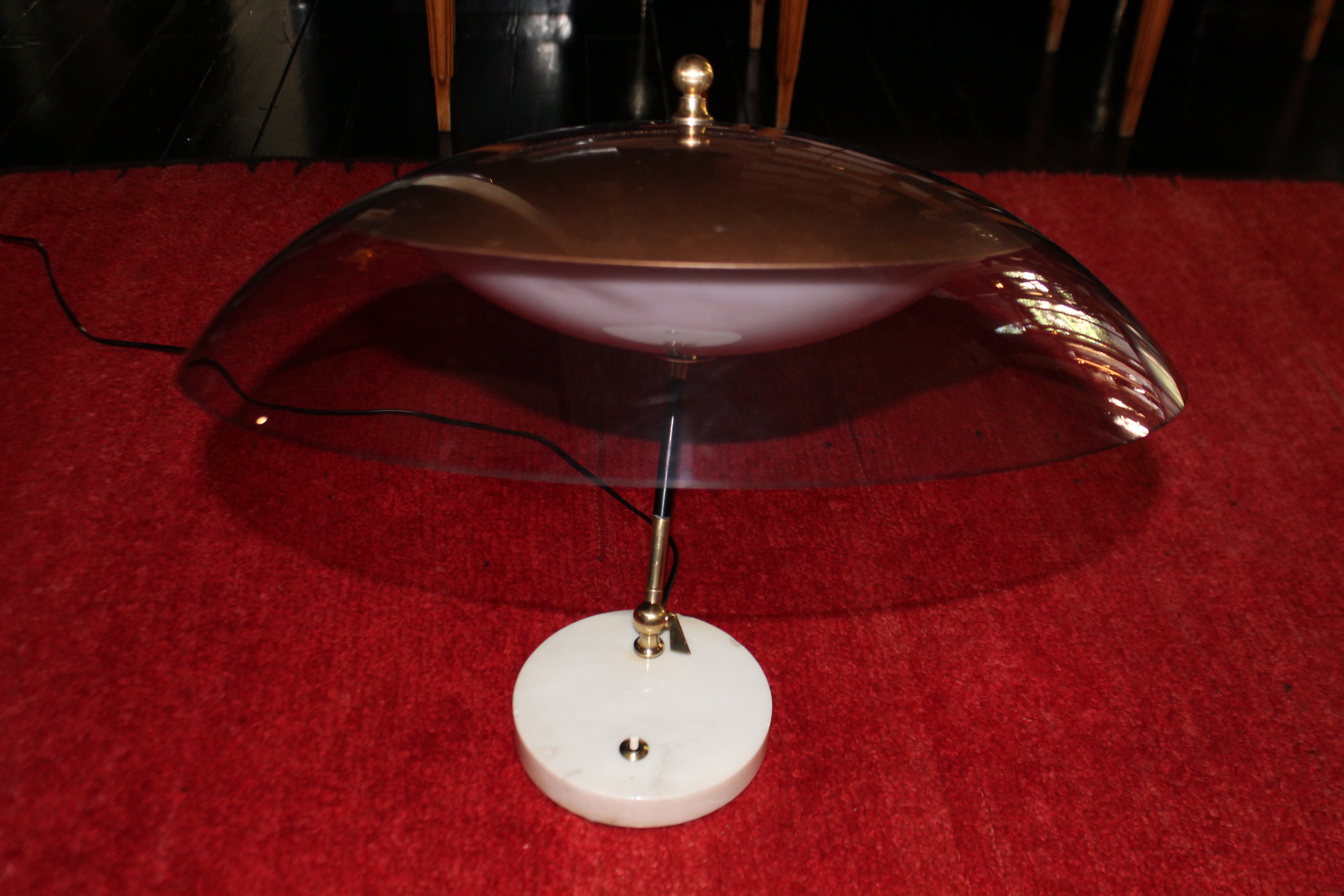 Lampada Stilux 'Orleans Dome' in Marmo e Ottone, Design Anni '50