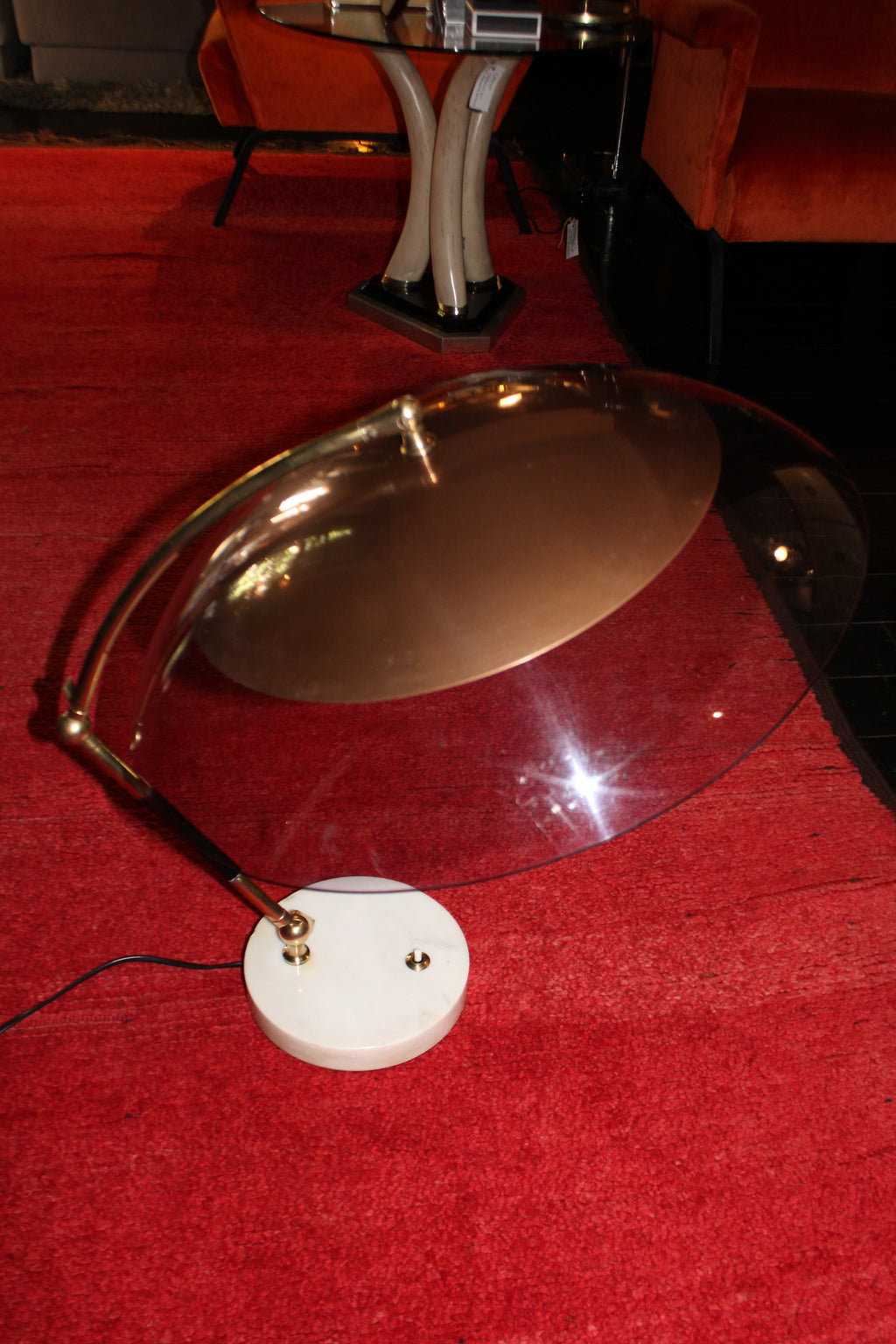 Lampada Stilux 'Orleans Dome' in Marmo e Ottone, Design Anni '50