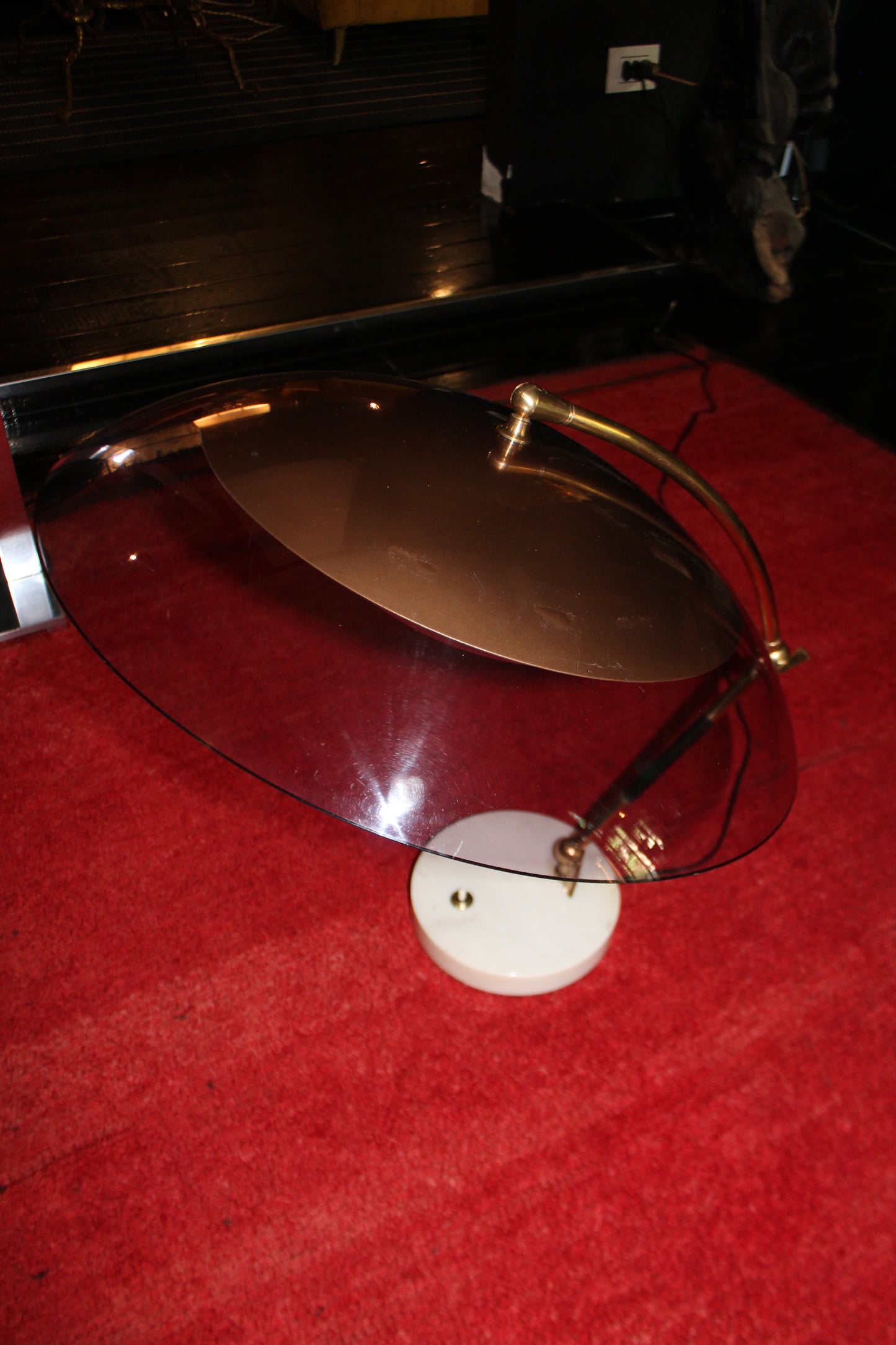 Lampada Stilux 'Orleans Dome' in Marmo e Ottone, Design Anni '50