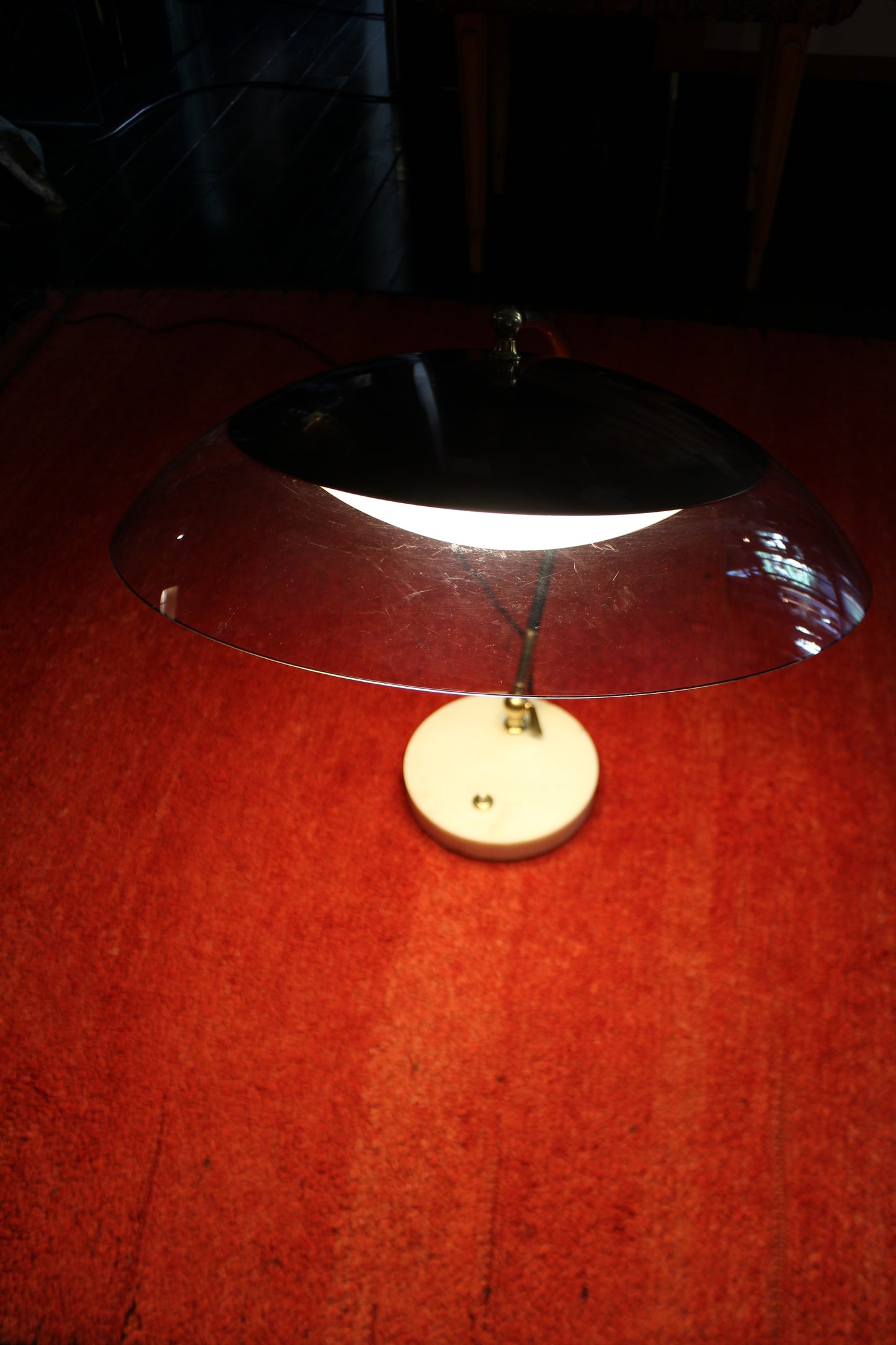 Lampada Stilux 'Orleans Dome' in Marmo e Ottone, Design Anni '50