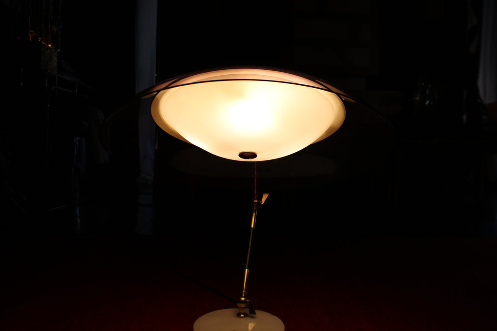 Lampada Stilux 'Orleans Dome' in Marmo e Ottone, Design Anni '50