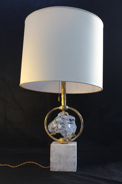 Lampada da Tavolo in ceramica graffita a mano, Anni '70