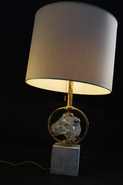 Lampada da Tavolo in ceramica graffita a mano, Anni '70