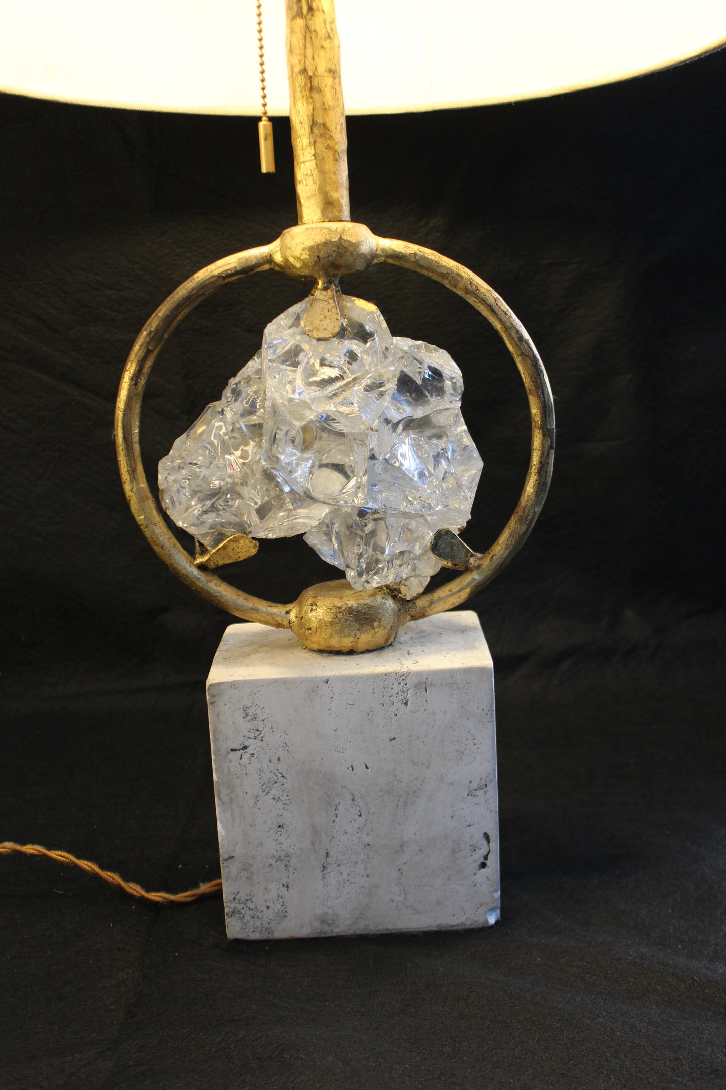 Lampada da Tavolo in ceramica graffita a mano, Anni '70