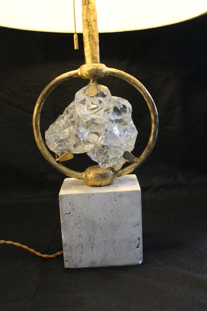 Lampada da Tavolo in ceramica graffita a mano, Anni '70