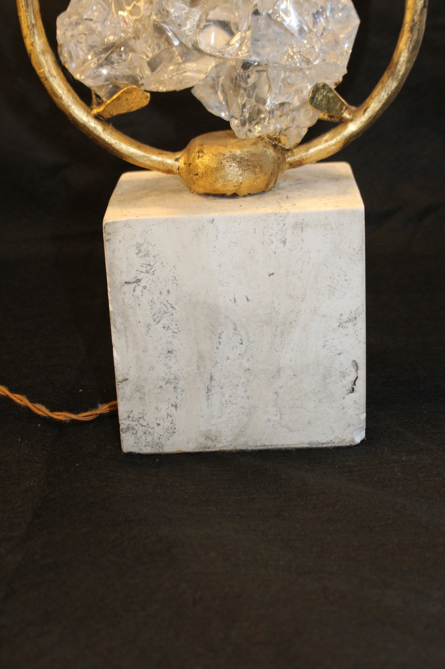 Lampada da Tavolo in ceramica graffita a mano, Anni '70