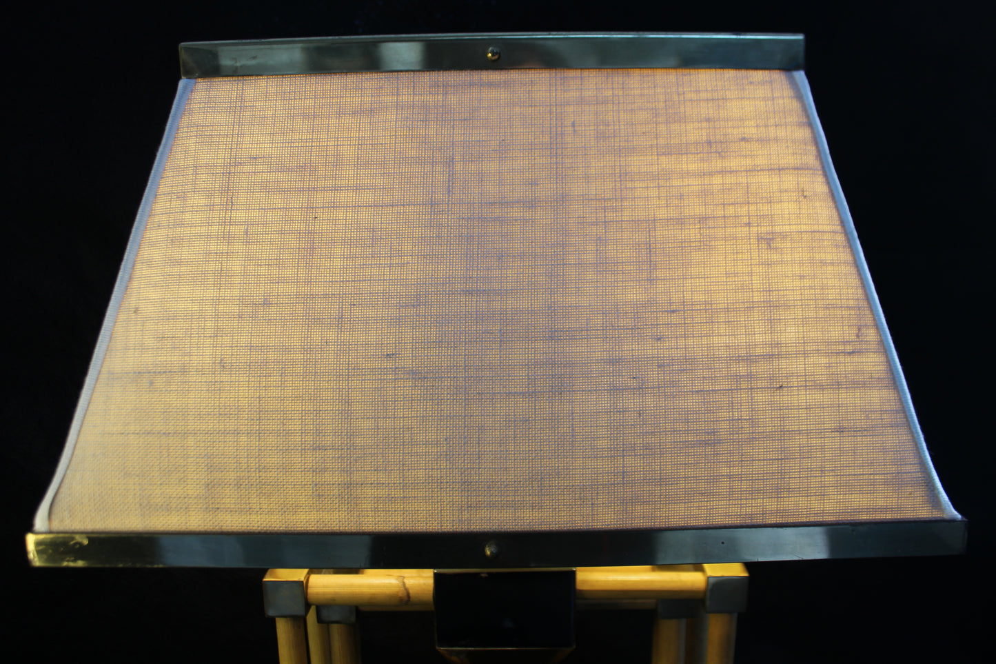 Lampada da Tavolo geometrica in bambù, Anni '70