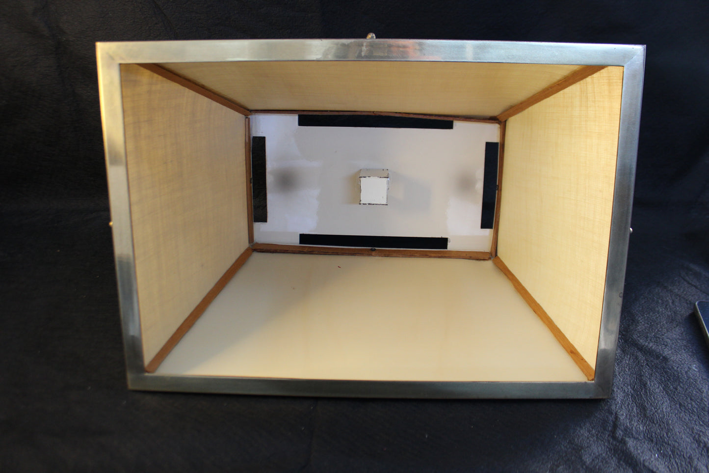 Lampada da Tavolo geometrica in bambù, Anni '70