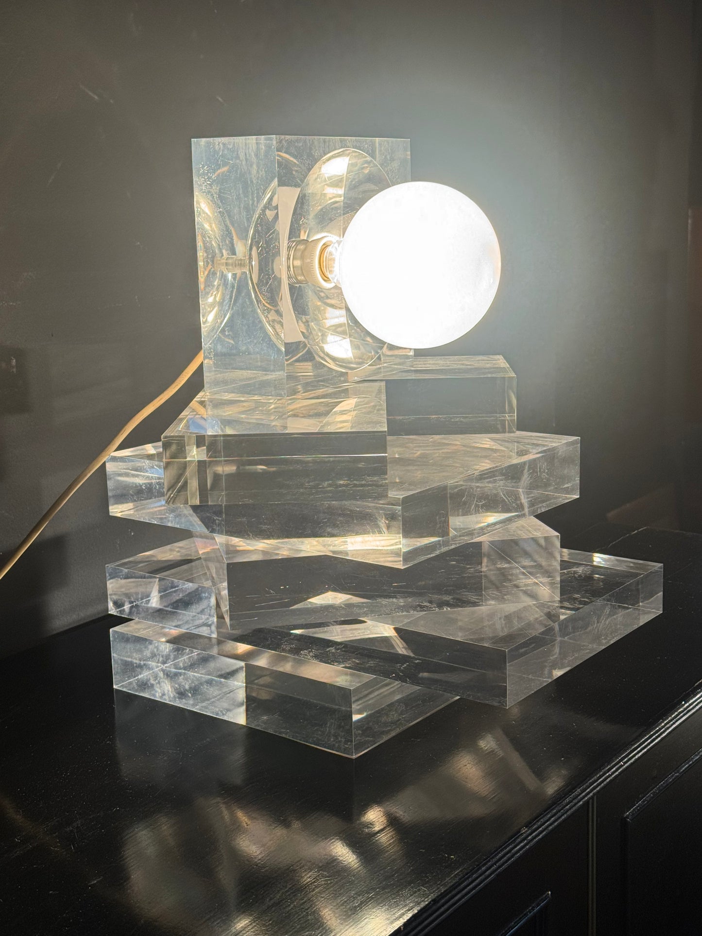 Lampada da Tavolo Componibile in Plexiglass, '70