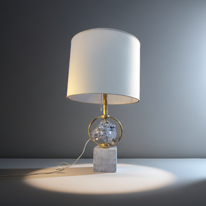 Lampada da Tavolo in ceramica graffita a mano, Anni '70