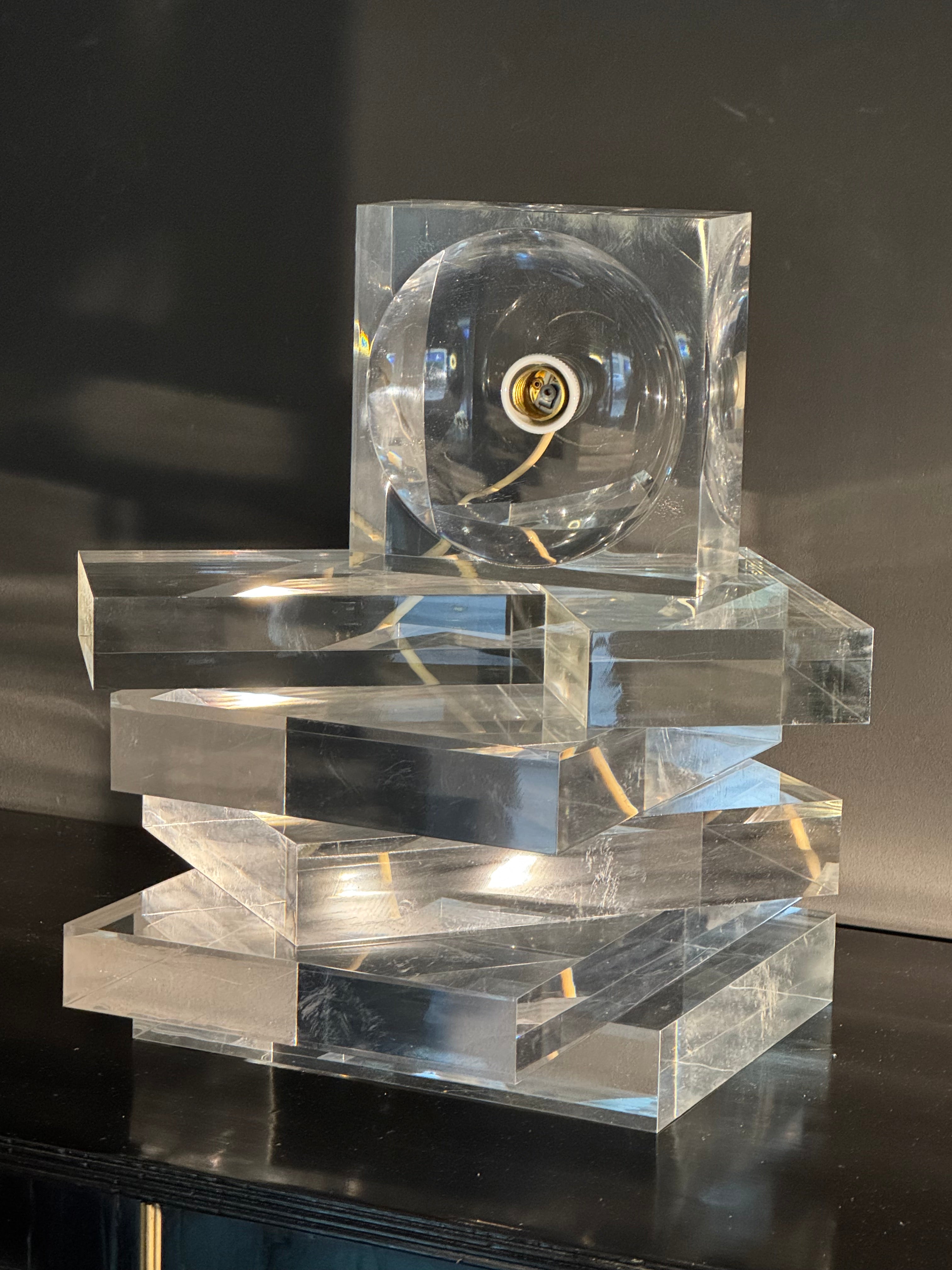 Lampada da Tavolo Componibile in Plexiglass, '70