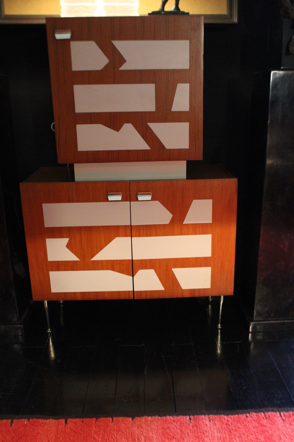 Bar Cabinet with Abstract Inlay, 1960s