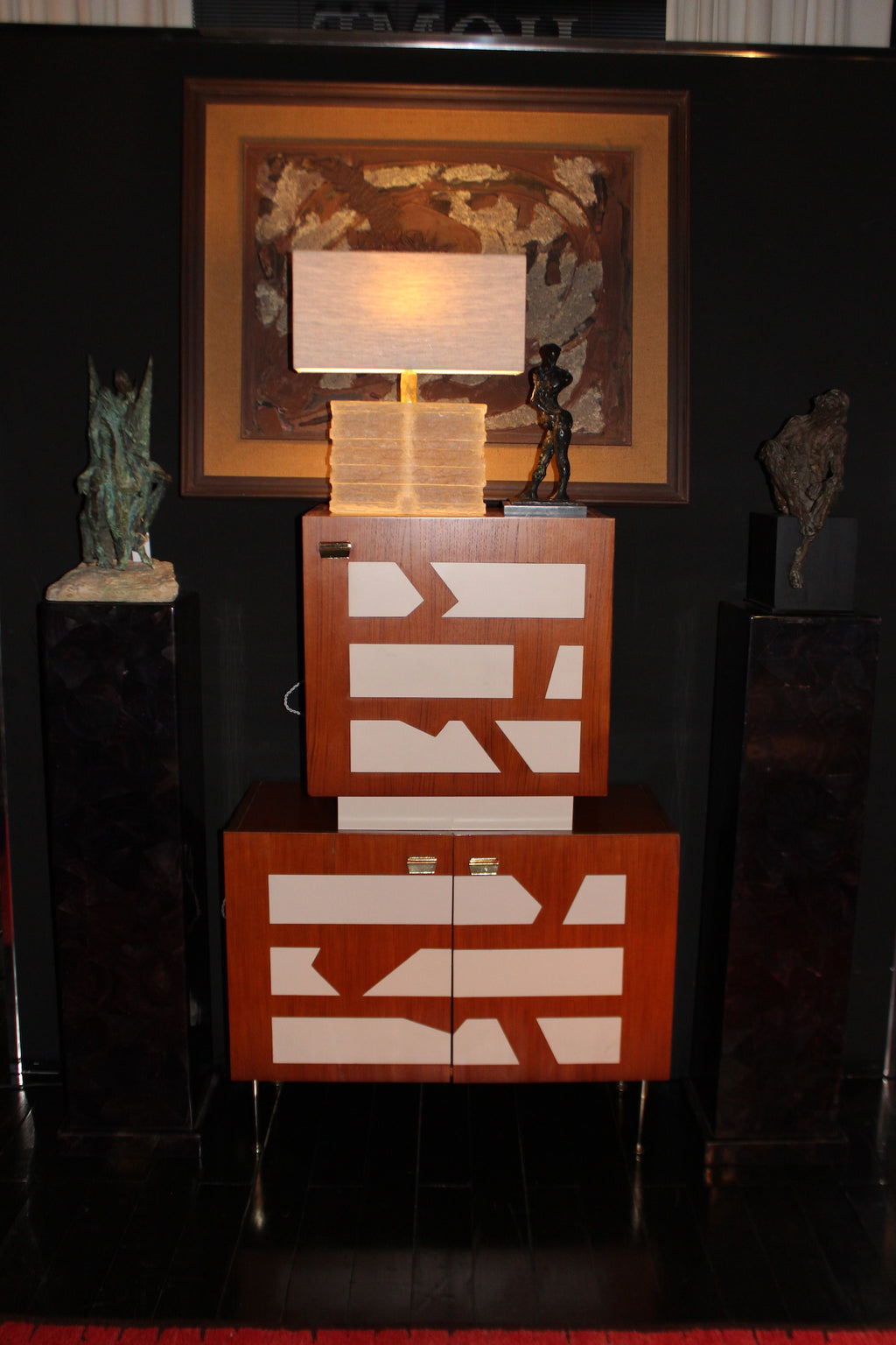 Bar Cabinet with Abstract Inlay, 1960s