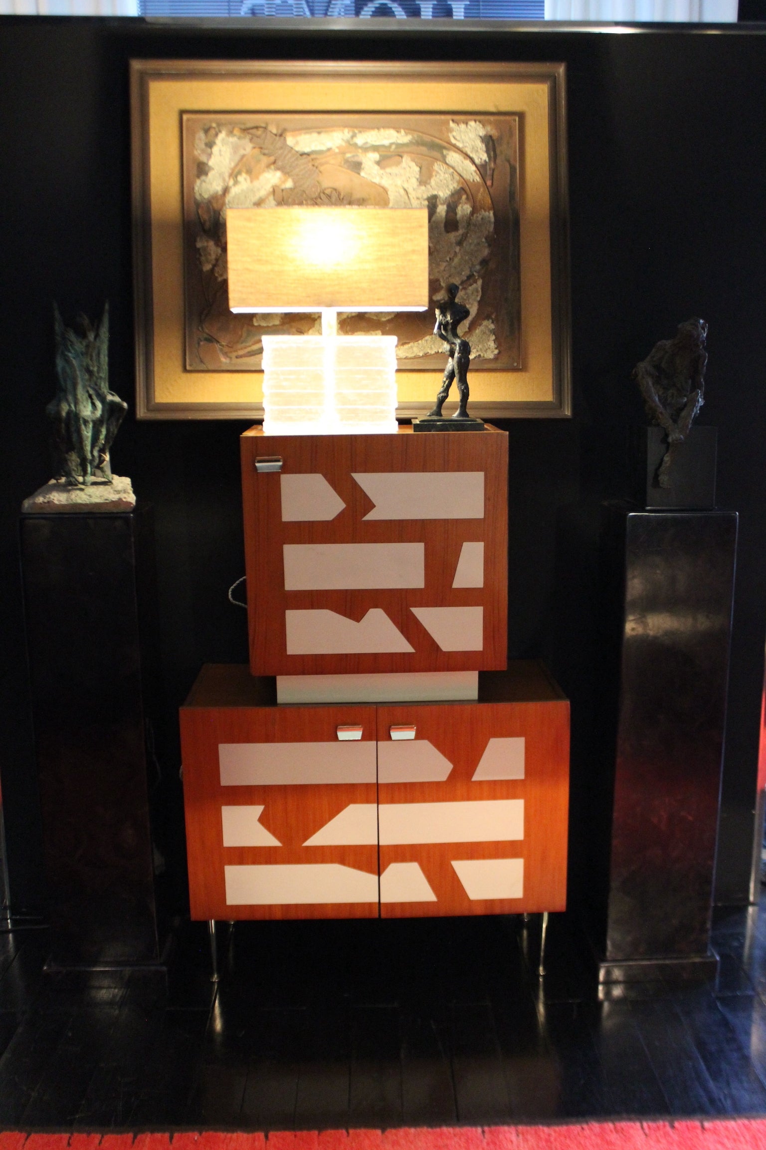 Bar Cabinet with Abstract Inlay, 1960s