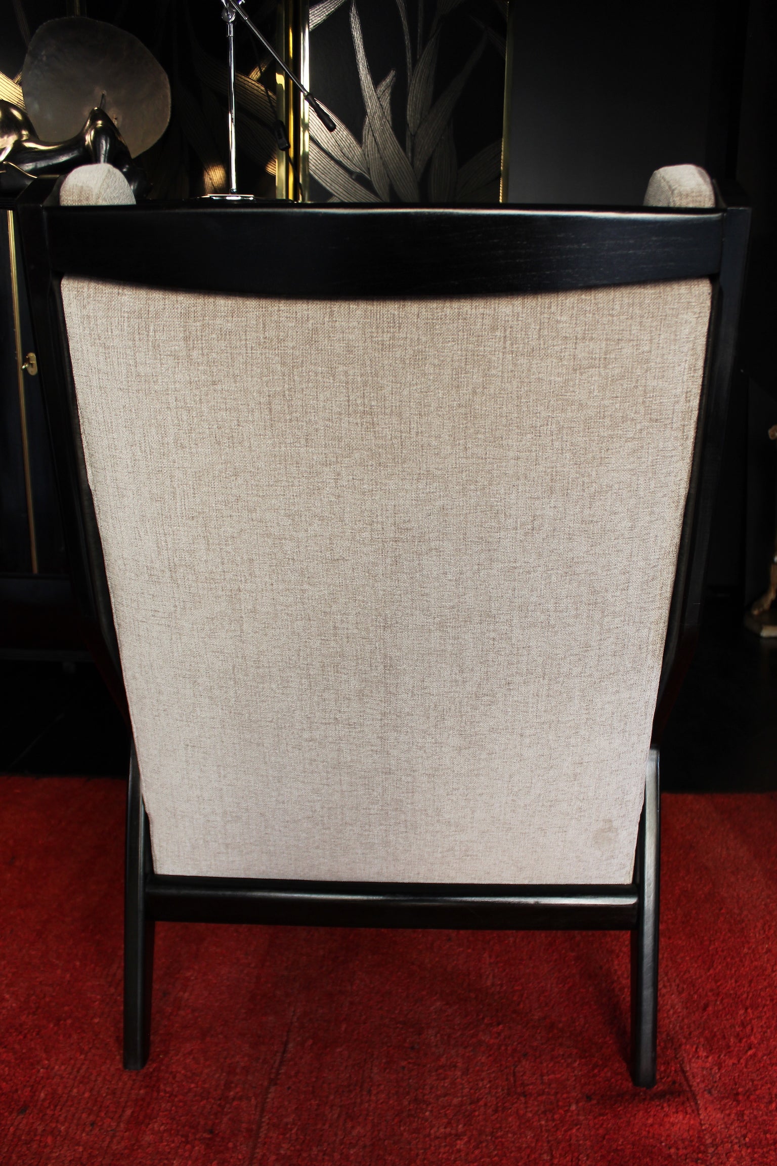 Coppia di Poltrone in Faggio Nero e Ciniglia, Anni '50