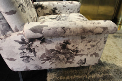 Pair of Linen Armchairs with Floral Print, 1970s