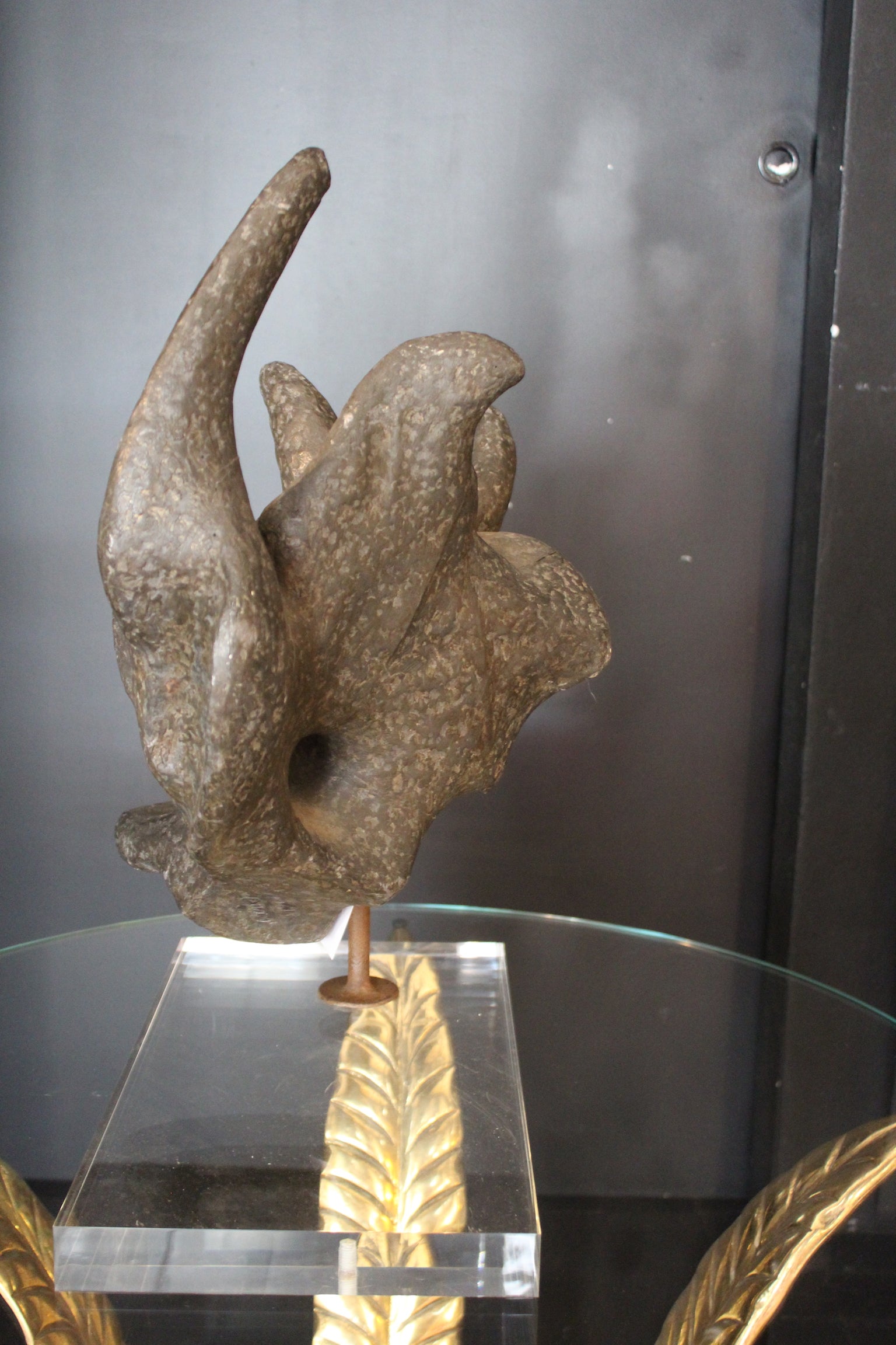 Scultura Astratta in Bronzo Patinato, Anni '50