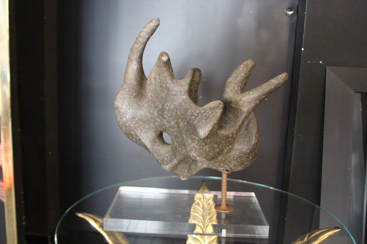 Scultura Astratta in Bronzo Patinato, Anni '50