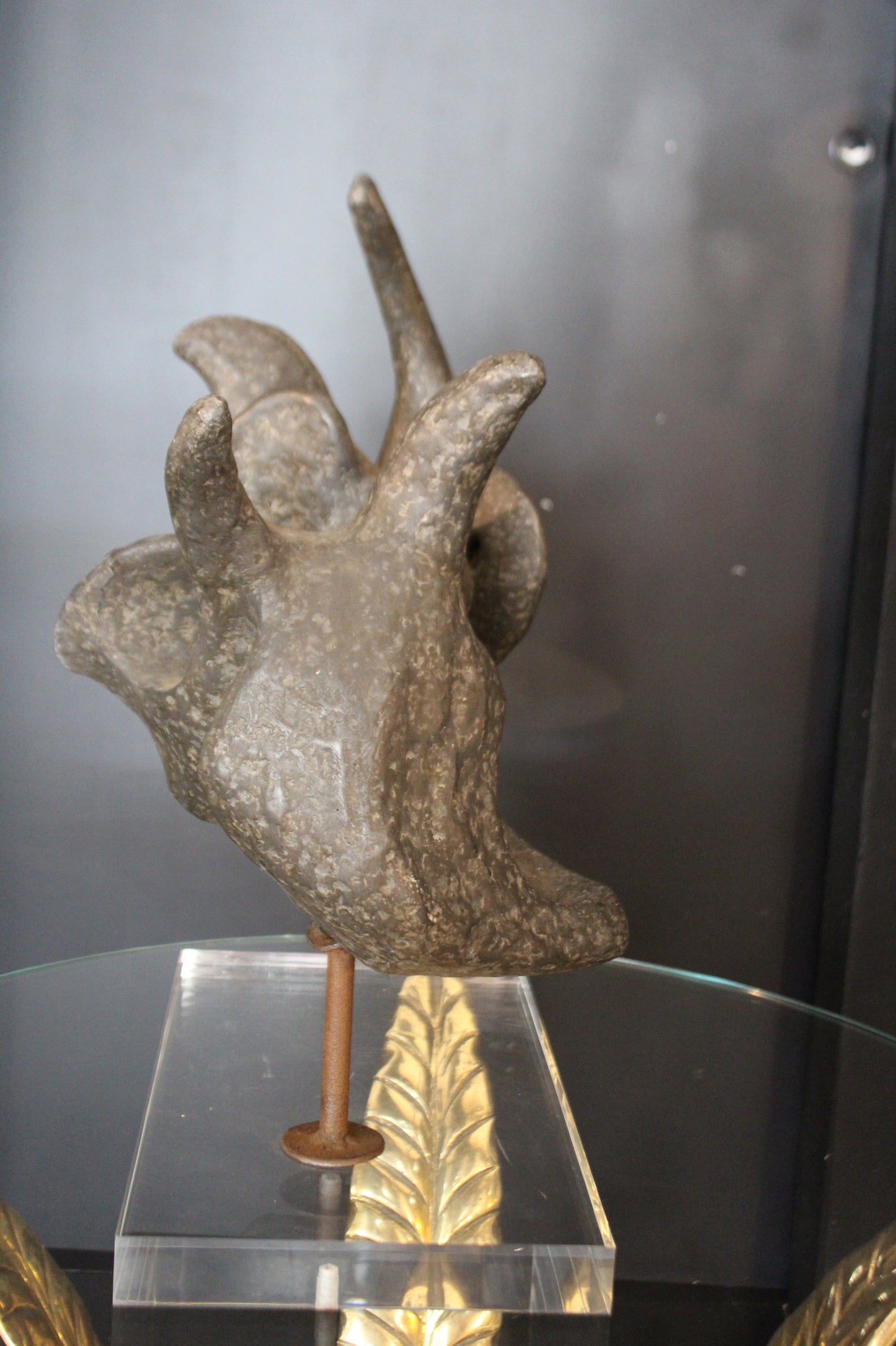 Scultura Astratta in Bronzo Patinato, Anni '50