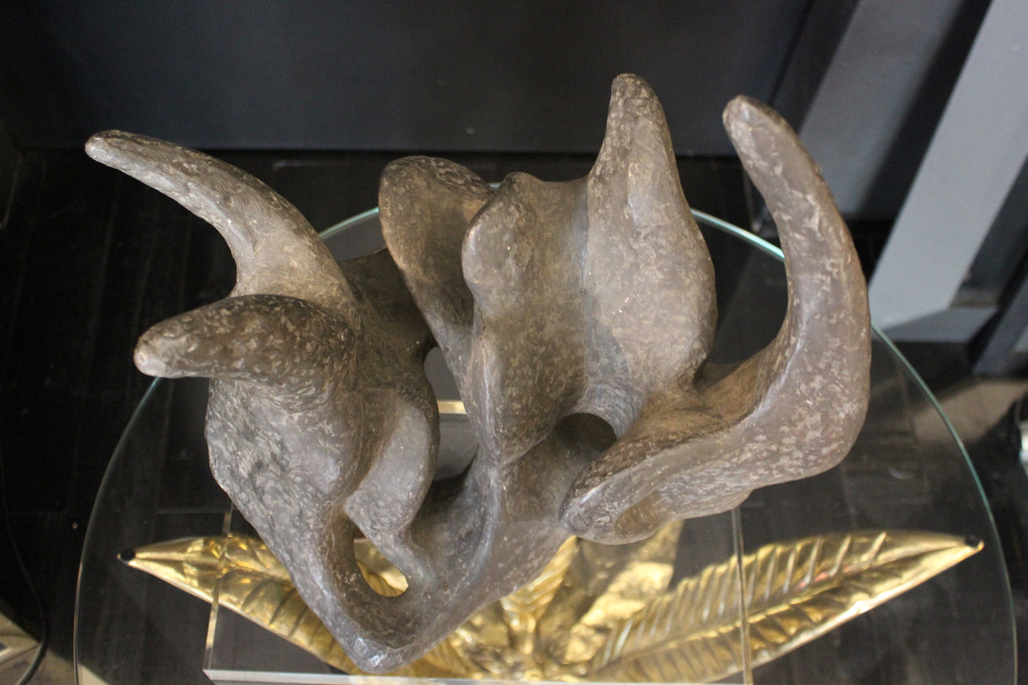 Scultura Astratta in Bronzo Patinato, Anni '50