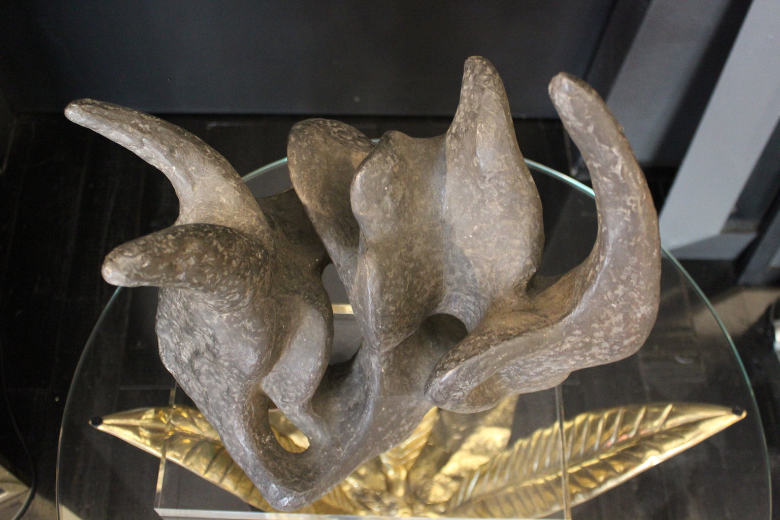 Scultura Astratta in Bronzo Patinato, Anni '50