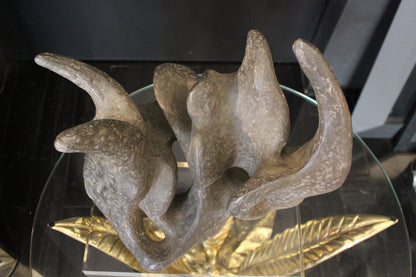 Scultura Astratta in Bronzo Patinato, Anni '50