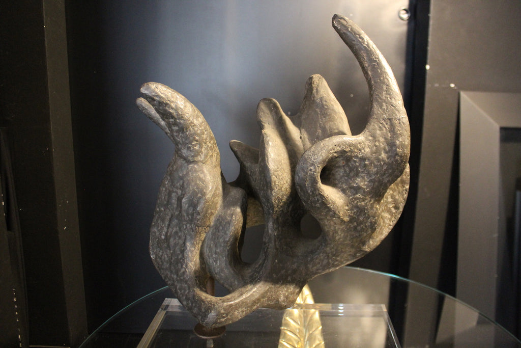 Scultura Astratta in Bronzo Patinato, Anni '50