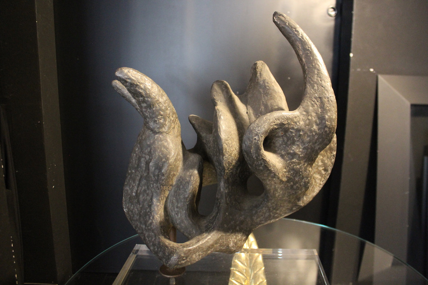 Scultura Astratta in Bronzo Patinato, Anni '50