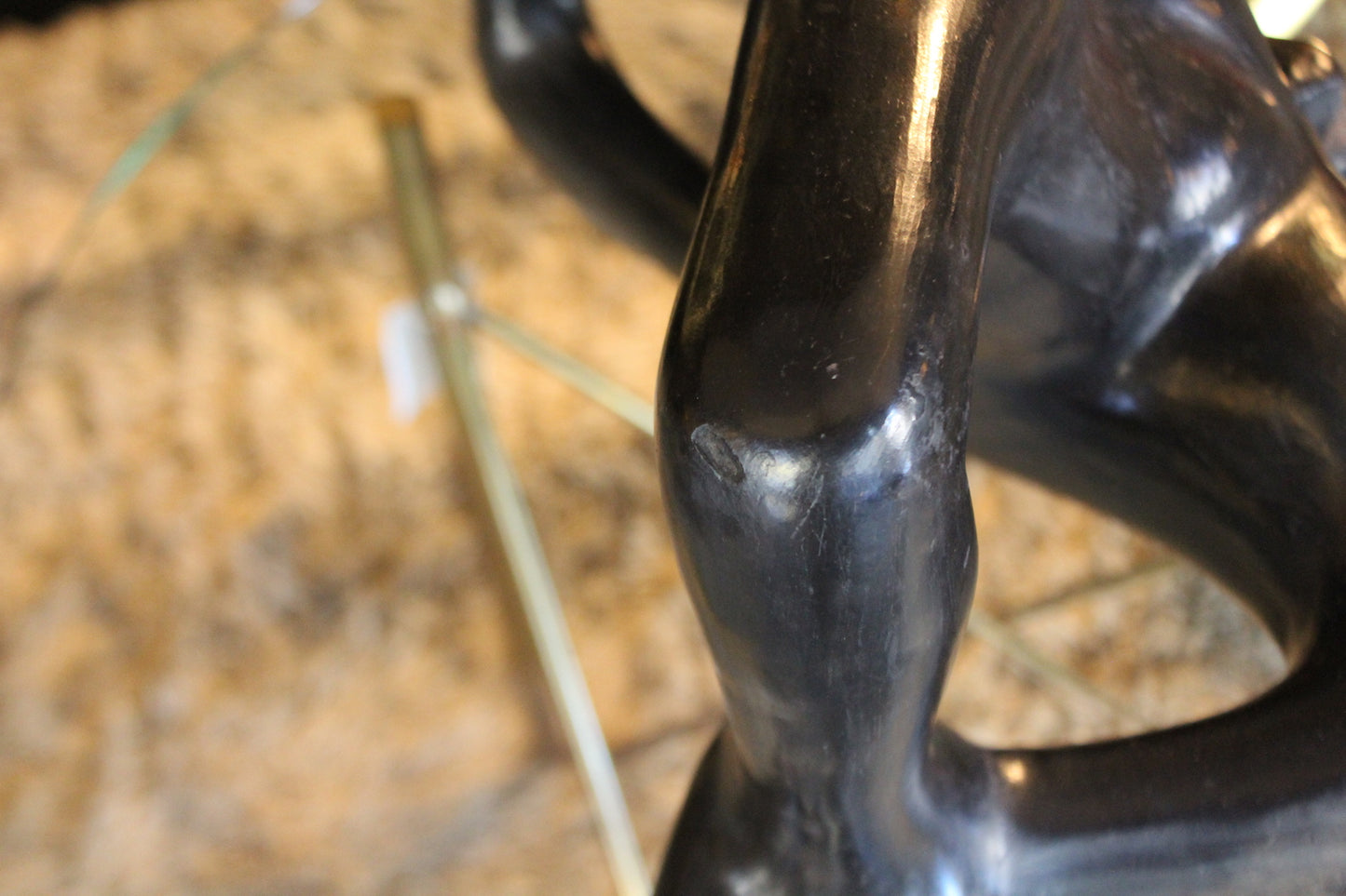 Scultura 'Donna' in Ceramica Nera Lucida, Anni '50