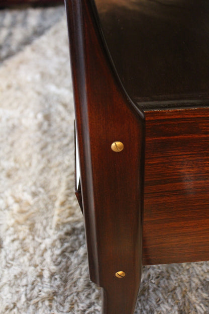 Console in Palissandro e Cassetti Bianchi, Anni '50