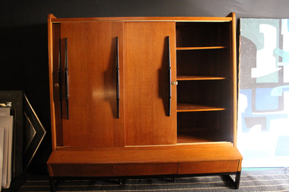 Credenza alta con ante scorrevoli in Rovere, Anni '40