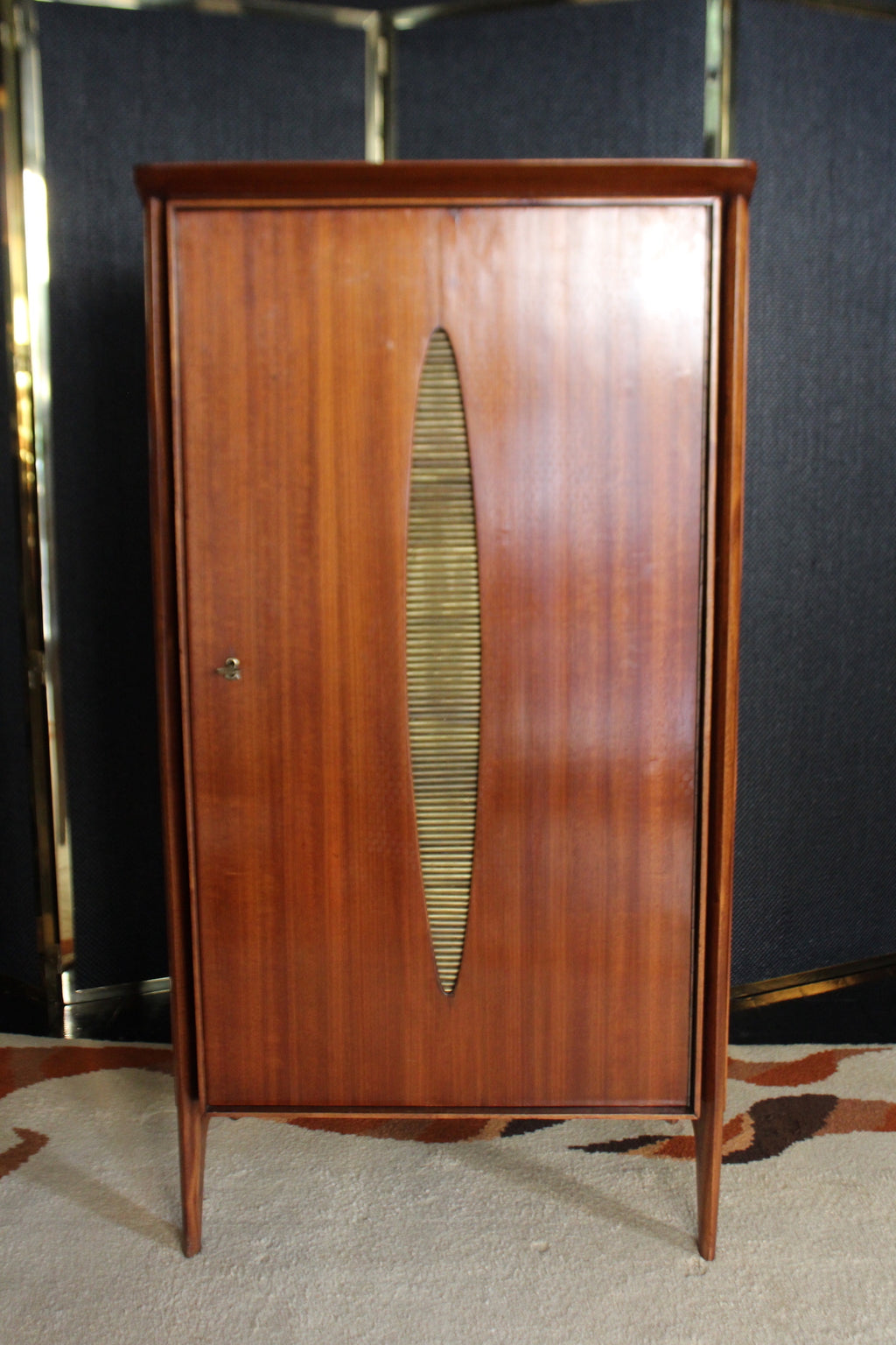 Walnut and Brass Sideboard, 1950s