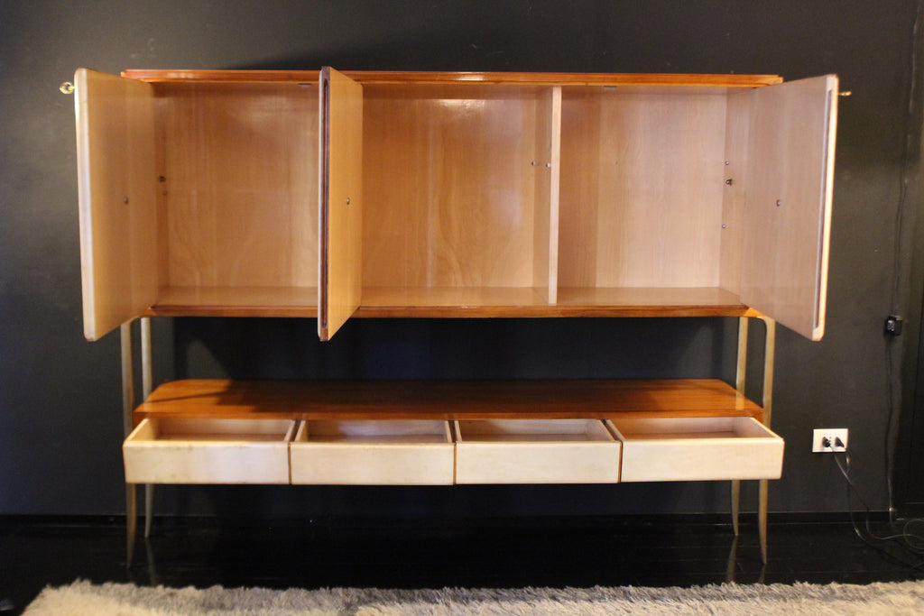 Parchment and Brass Sideboard, 1950s