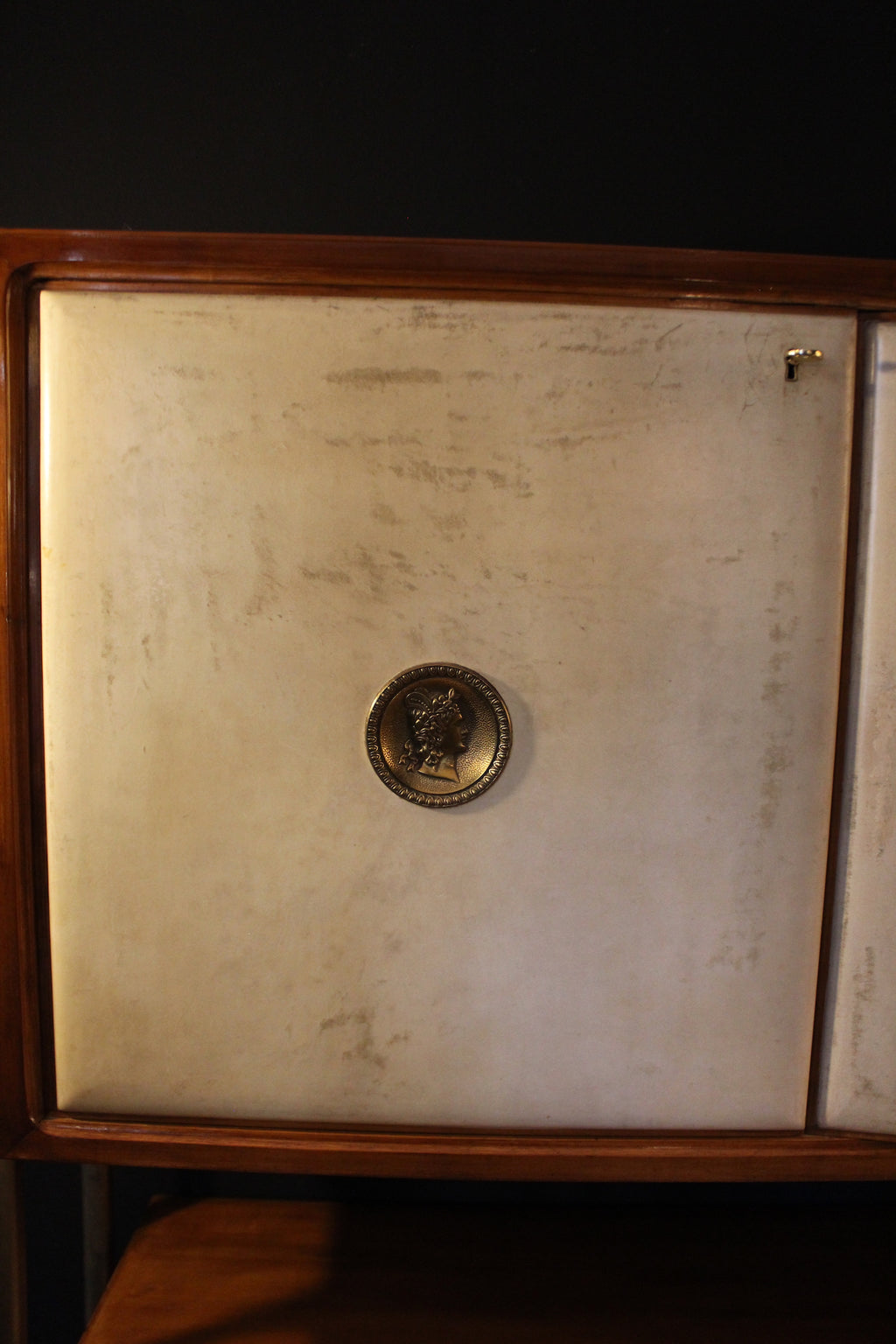 Parchment and Brass Sideboard, 1950s
