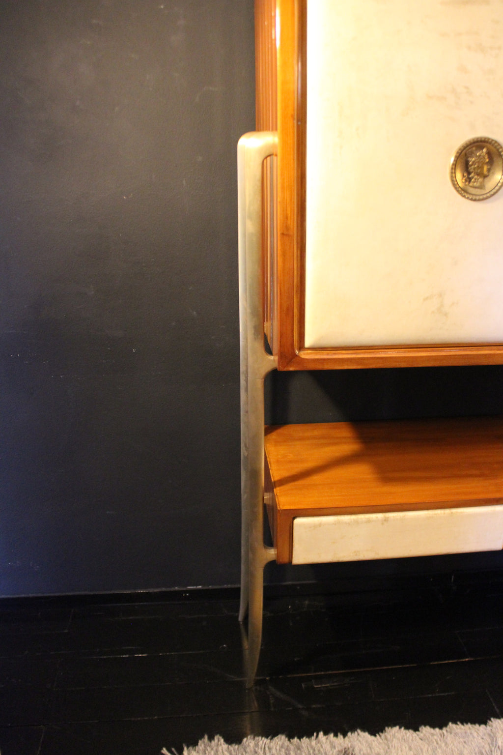 Parchment and Brass Sideboard, 1950s