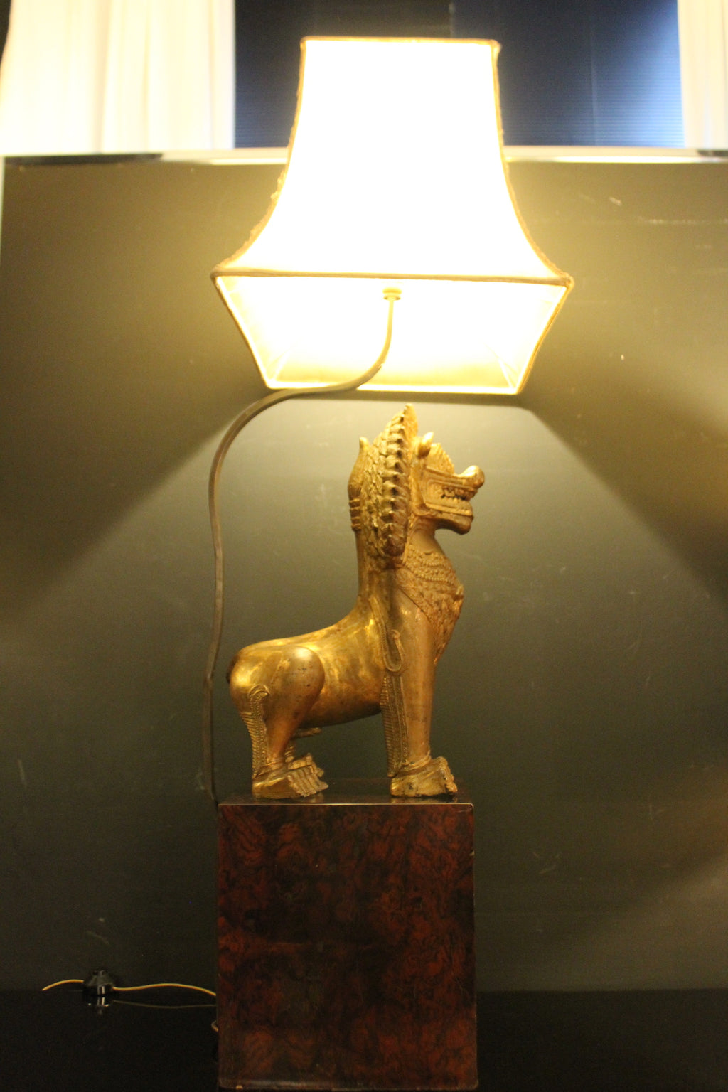 Lampada Scultorea 'Cane di Fong' in Bronzo