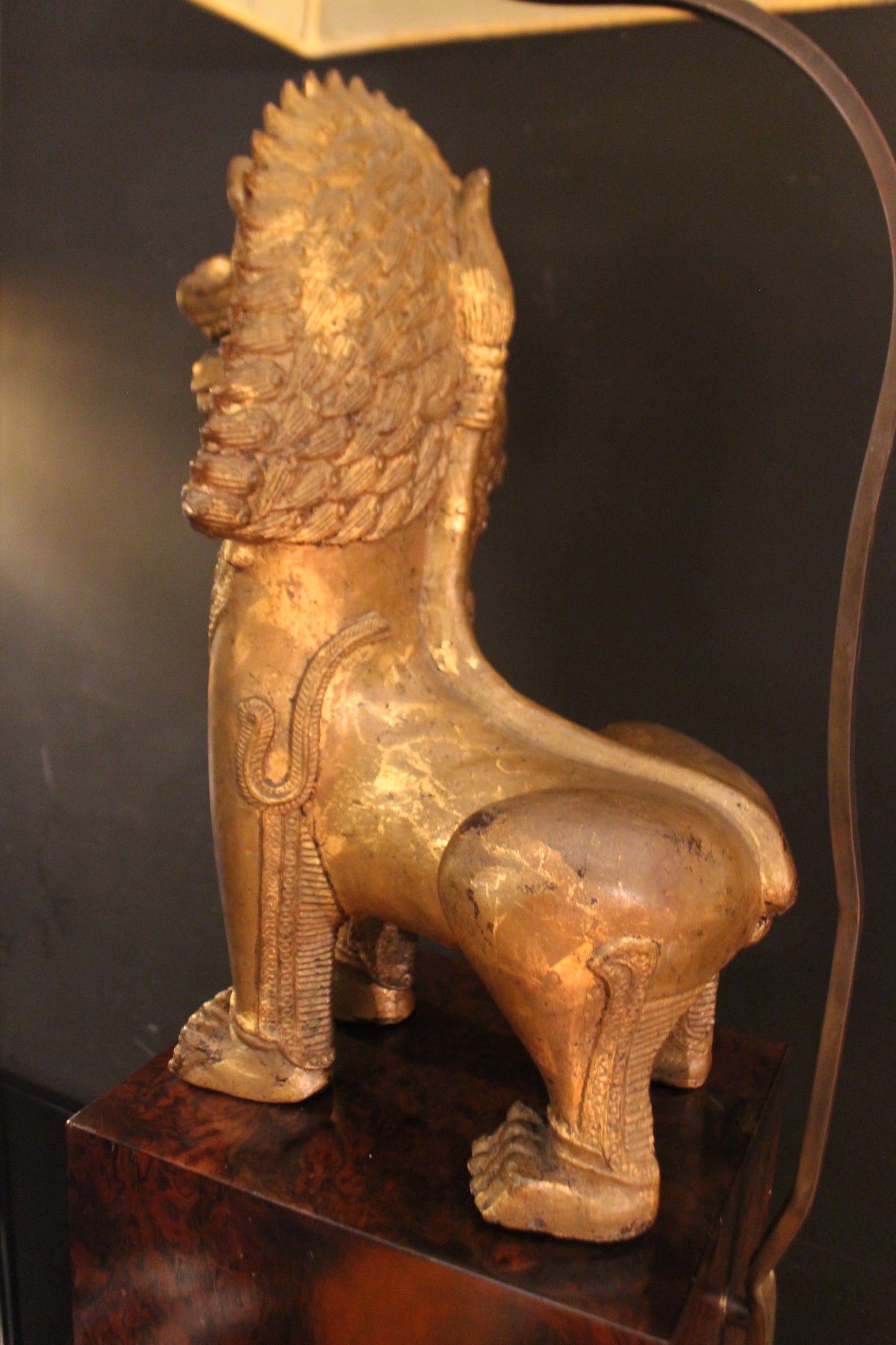 Lampada Scultorea 'Cane di Fong' in Bronzo