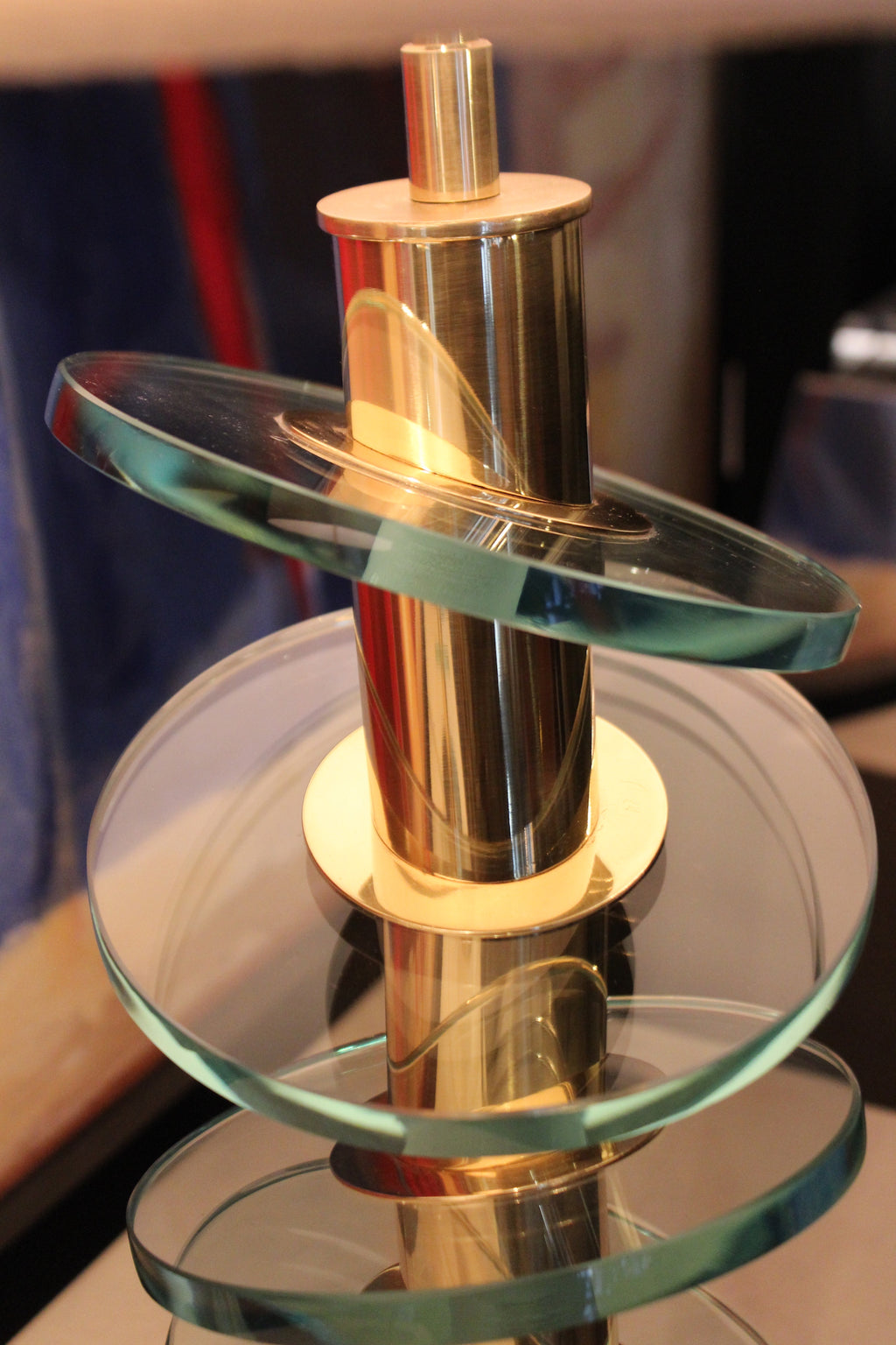 Coppia di Lampade 'Saturno' in Vetro e Ottone