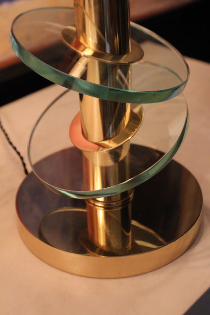 Coppia di Lampade 'Saturno' in Vetro e Ottone